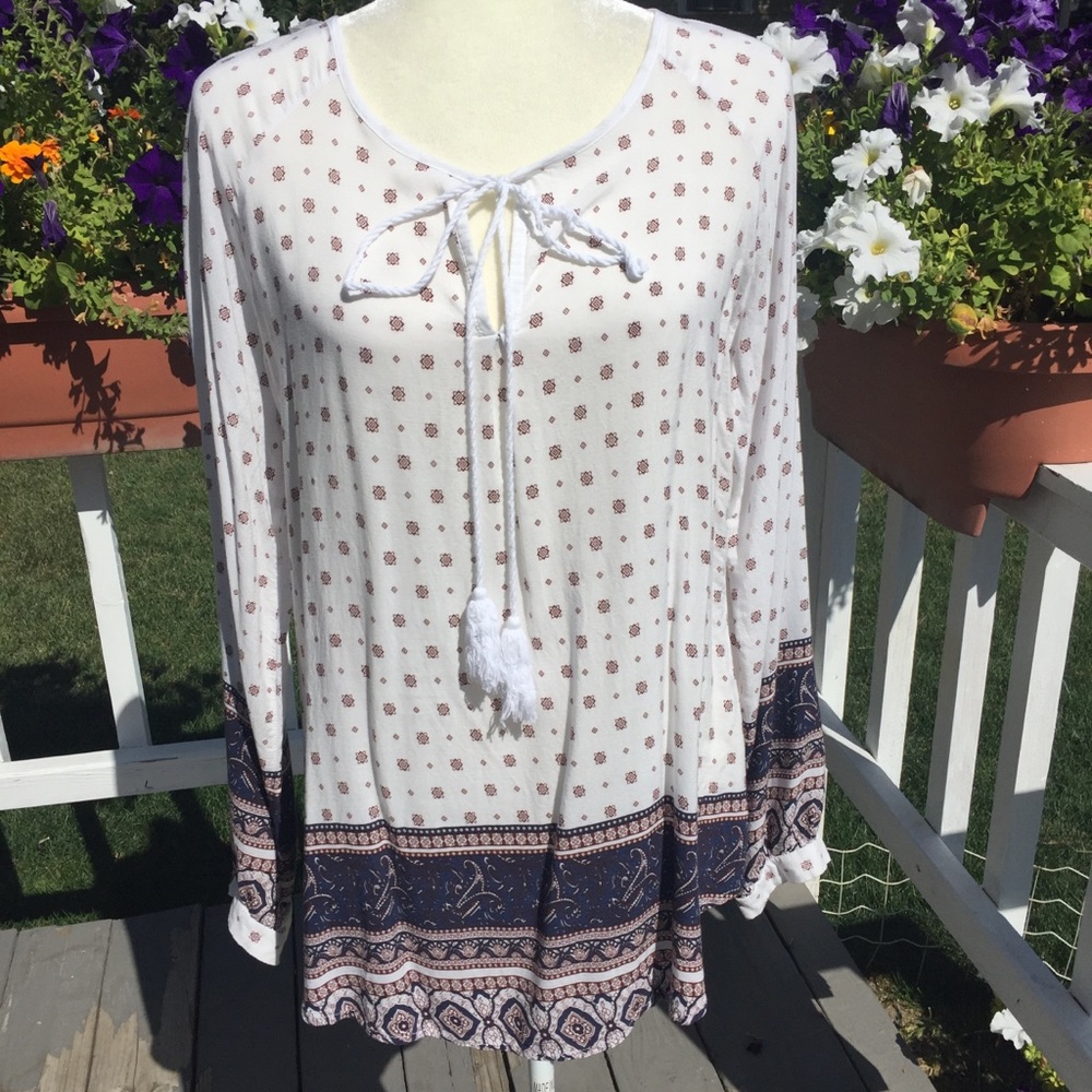 Cedar Rose Tunic Top. size XL